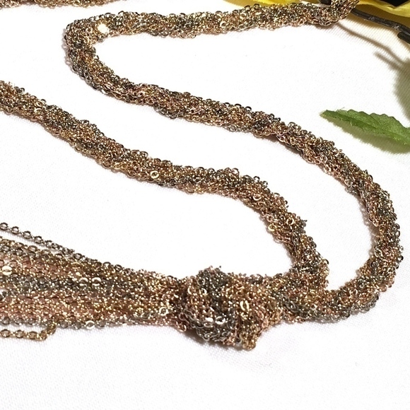 𝅺3/$29! GUESS Twisted Multi-Chain Tassel Necklace - Picture 4 of 8